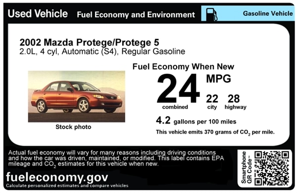 DOE, EPA create new fuel-economy labels for used cars